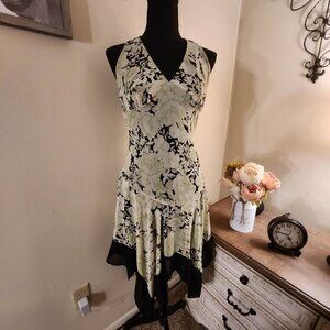 Floral Asymmetrical Hem Halter Dress